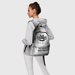 Рюкзак Five Finger Death Punch glitch на светлом фоне по-, цвет: 3D-принт — фото 2