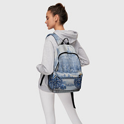 Рюкзак Новогодний пейзаж и елочные шары, цвет: 3D-принт — фото 2