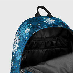 Рюкзак Снежинки белые и голубые, цвет: 3D-принт — фото 2
