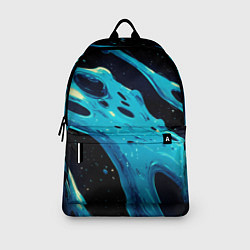Рюкзак Синие волны краски на черном, цвет: 3D-принт — фото 2