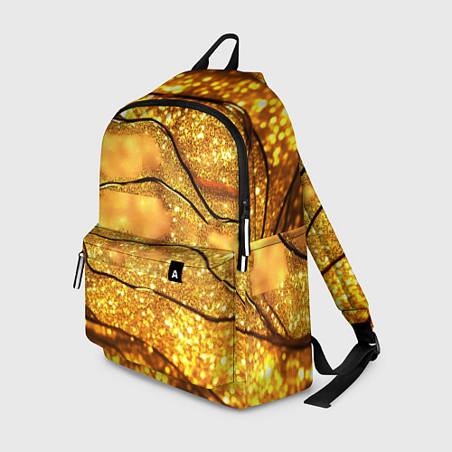 Рюкзак Золотая текстура с блестками / 3D-принт – фото 1