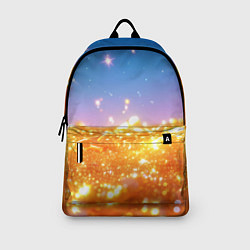 Рюкзак Золотые шарики на голубом фоне, цвет: 3D-принт — фото 2
