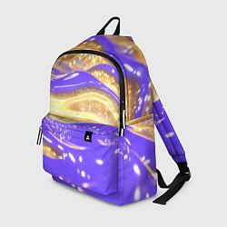 Рюкзак Фиолетово-золотая жидкая текстура, цвет: 3D-принт