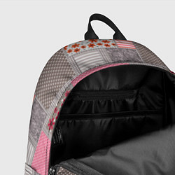 Рюкзак Розово-серые разноцветные лоскуты, цвет: 3D-принт — фото 2