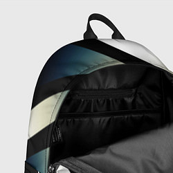 Рюкзак Чёрно-белый с синим затемнением полосы, цвет: 3D-принт — фото 2