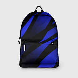 Рюкзак Чёрный с синий абстрактные полосы, цвет: 3D-принт — фото 2