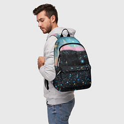 Рюкзак Блестящая текстура на черном, цвет: 3D-принт — фото 2