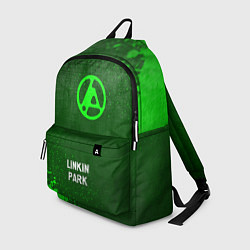 Рюкзак Linkin Park 2024 - green gradient по-центру, цвет: 3D-принт