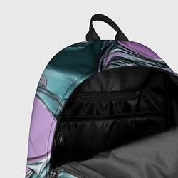 Рюкзак Металлическая абстракция на фиолетовом фоне, цвет: 3D-принт — фото 2