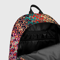 Рюкзак Красно-синий искажённые полосы узор, цвет: 3D-принт — фото 2