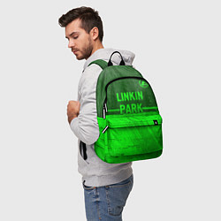 Рюкзак Linkin Park 2024 - green gradient посередине, цвет: 3D-принт — фото 2