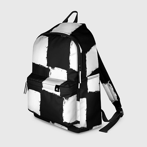 Рюкзак Черные квадраты в виде шахматной доски / 3D-принт – фото 1
