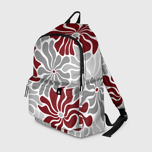 Рюкзак Цветы cherry and grey pattern / 3D-принт – фото 1