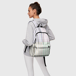 Рюкзак Color white multicolored stripes, цвет: 3D-принт — фото 2