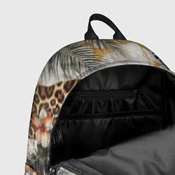 Рюкзак Мрамор с цветами и леопардовый узор, цвет: 3D-принт — фото 2