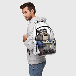 Рюкзак Бобр - интеллигент с газетой, цвет: 3D-принт — фото 2