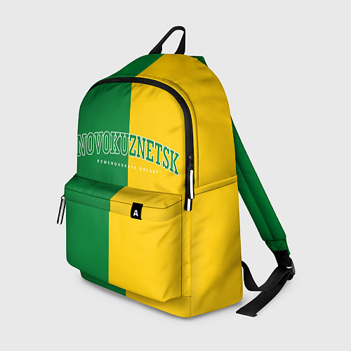 Рюкзак Новокузнецк, зелёно-жёлтый / 3D-принт – фото 1