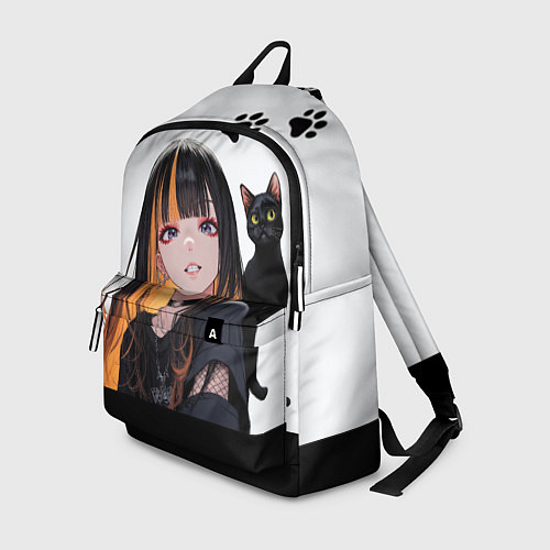 Рюкзак Девушка и кот / 3D-принт – фото 1