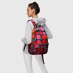 Рюкзак Рубиновый красный витражные плитки, цвет: 3D-принт — фото 2