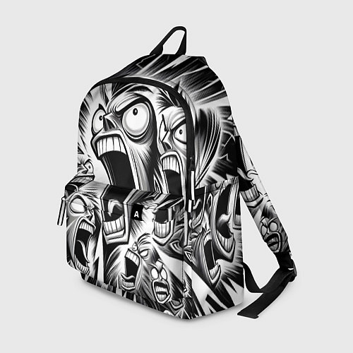 Рюкзак Орущие рожицы и чёрные молнии - нейроарт / 3D-принт – фото 1