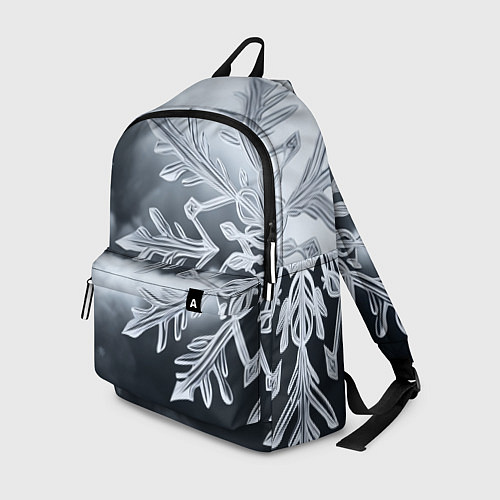 Рюкзак Снежинка на черно белое / 3D-принт – фото 1