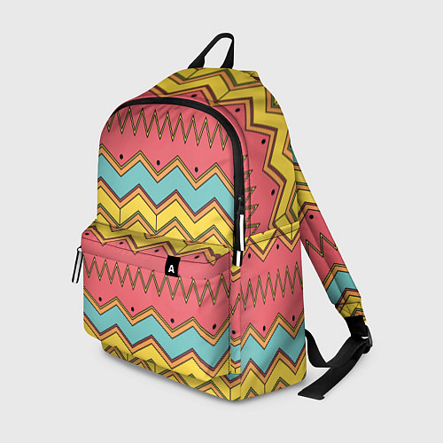 Рюкзак Цветные зигзаги / 3D-принт – фото 1