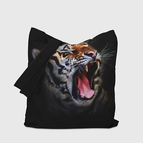 Сумка-шоппер Оскал тигра / 3D-принт – фото 1