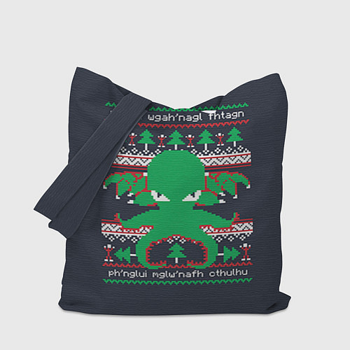 Сумка-шоппер Новогодний свитер Ктулху / 3D-принт – фото 1