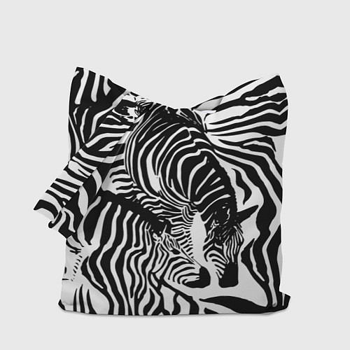 Сумка-шоппер Полосатая зебра / 3D-принт – фото 1