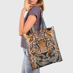 Сумка-шопер Грустный леопард, цвет: 3D-принт — фото 2