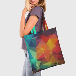 Сумка-шопер Цветные полигоны, цвет: 3D-принт — фото 2