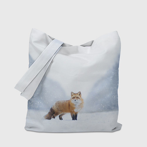 Сумка-шоппер Лиса на снегу / 3D-принт – фото 1
