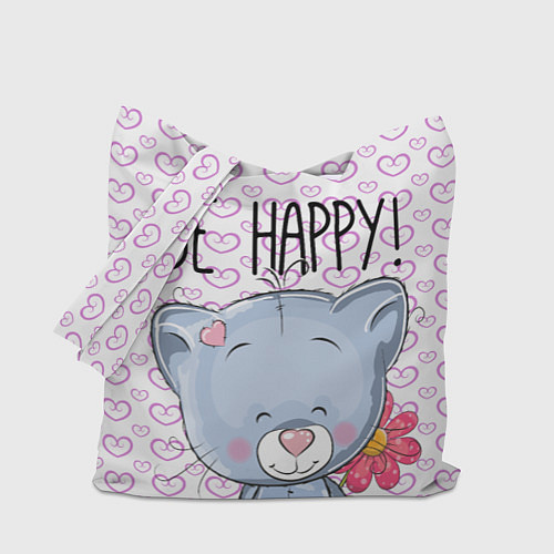 Сумка-шоппер Cat: Be Happy / 3D-принт – фото 1