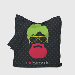 Сумка-шопер I like beards, цвет: 3D-принт