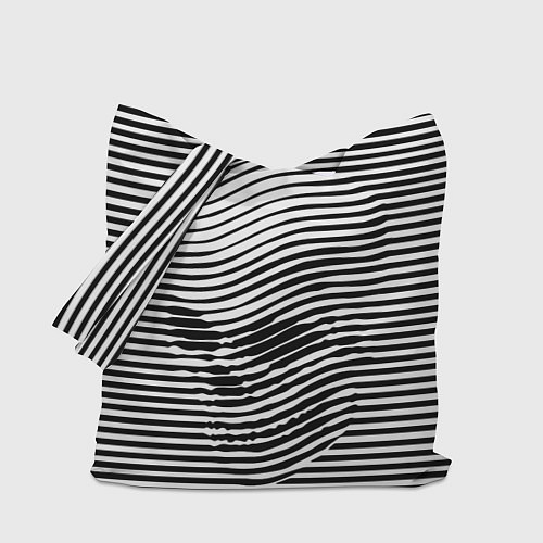 Сумка-шоппер Череп - оптическая иллюзия / 3D-принт – фото 1