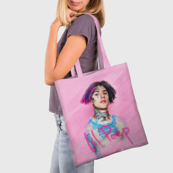 Сумка-шопер Lil Peep: Pink Style, цвет: 3D-принт — фото 2