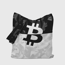 Сумка-шопер Bitcoin: Poly Style, цвет: 3D-принт