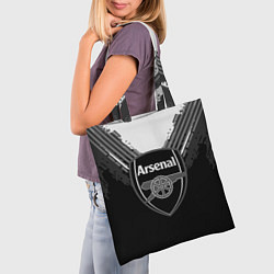 Сумка-шопер FC Arsenal: Black Style, цвет: 3D-принт — фото 2