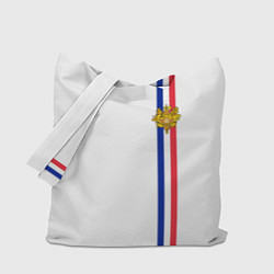 Сумка-шопер Франция: лента с гербом, цвет: 3D-принт