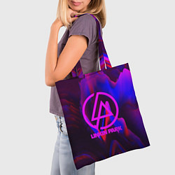 Сумка-шопер Linkin Park: Violet Neon, цвет: 3D-принт — фото 2