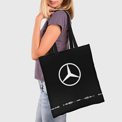Сумка-шопер Mercedes: Black Abstract, цвет: 3D-принт — фото 2
