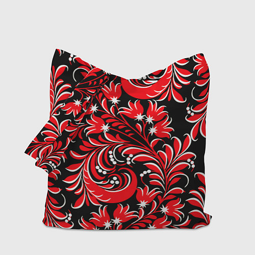 Сумка-шоппер Хохлома красная / 3D-принт – фото 1