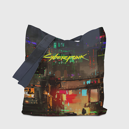 Сумка-шоппер Cyberpunk 2077: Night City / 3D-принт – фото 1