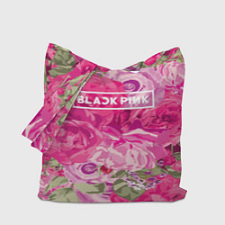 Сумка-шопер Black Pink: Abstract Flowers, цвет: 3D-принт