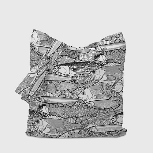 Сумка-шоппер Рыбы графика / 3D-принт – фото 1