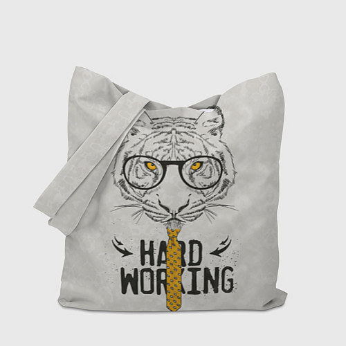 Сумка-шоппер Трудолюбивый офисный тигр / 3D-принт – фото 1