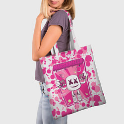 Сумка-шопер Marshmello: Pink Fashion, цвет: 3D-принт — фото 2