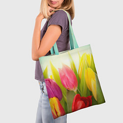 Сумка-шопер Цветущие тюльпаны, цвет: 3D-принт — фото 2
