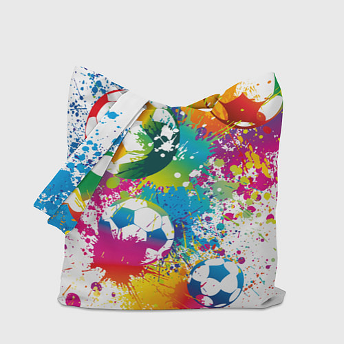 Сумка-шоппер Футбольные мячи - красочные брызги / 3D-принт – фото 1