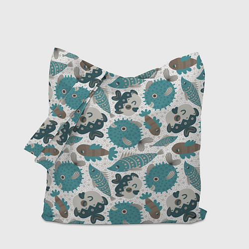 Сумка-шоппер Экзотическая рыба морей / 3D-принт – фото 1